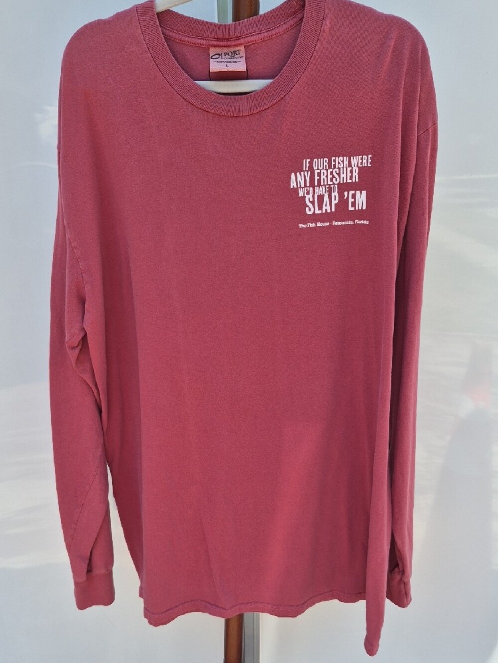 Vintage Fish House Of Pensacola Long Sleeve Tee - Dusty Red - Picture 3 of 4